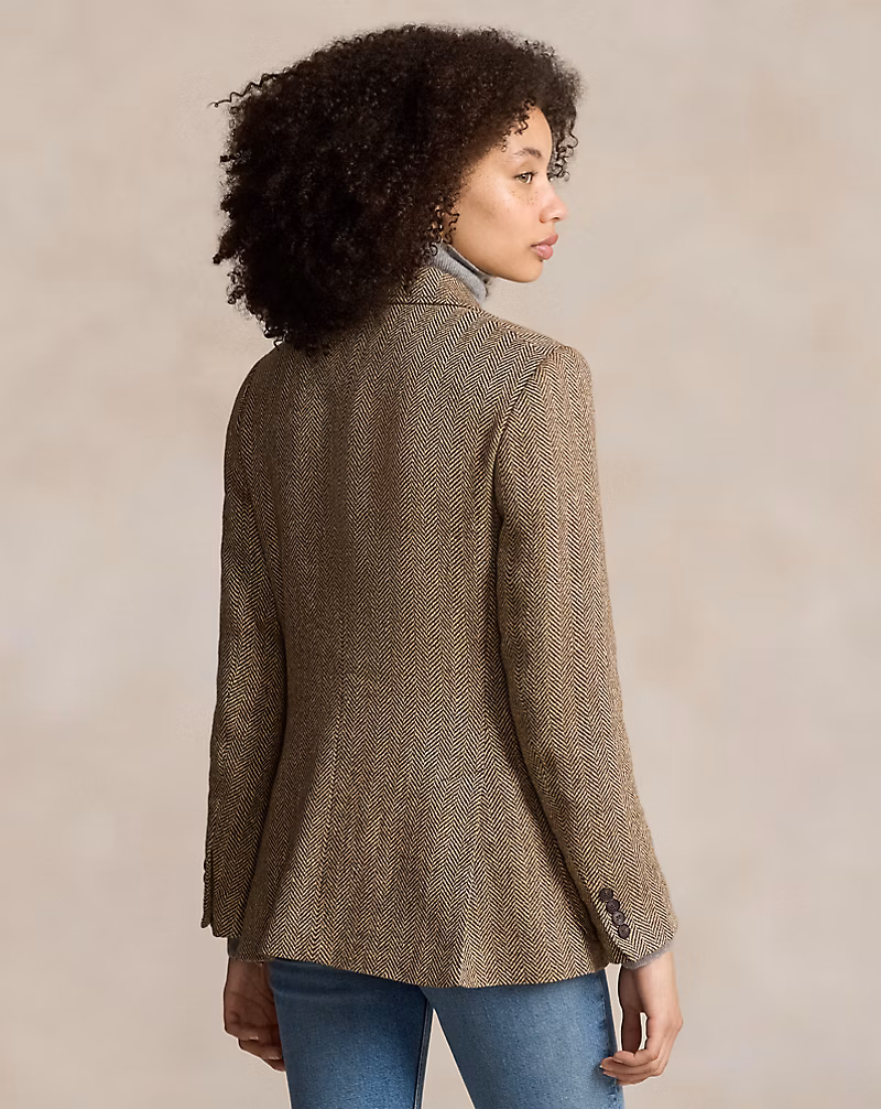 Herringbone Linen-Blend Blazer