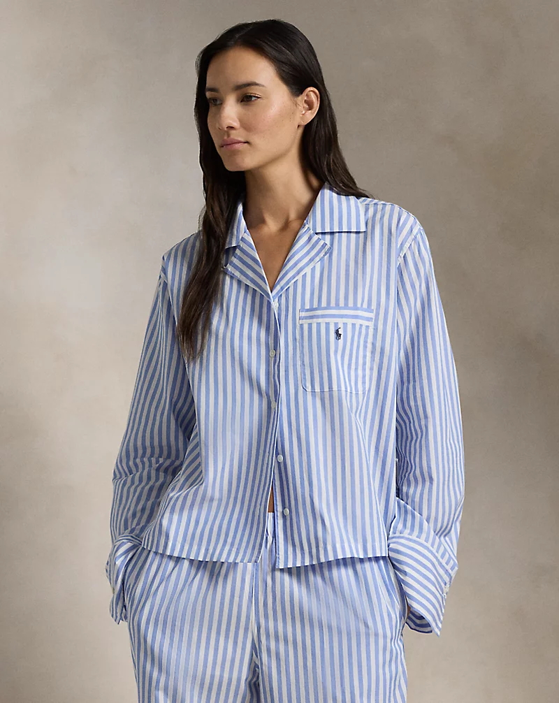 Long-Sleeve Poplin Pajama Set