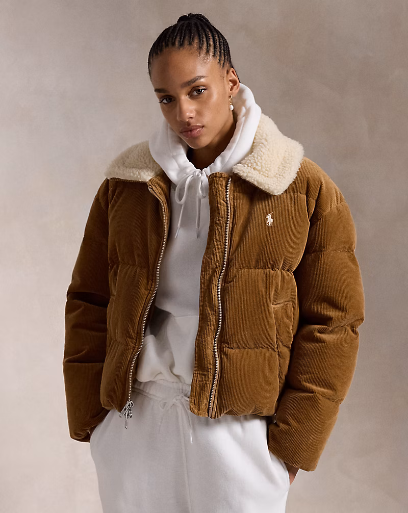 Quilted Corduroy Down Jacket