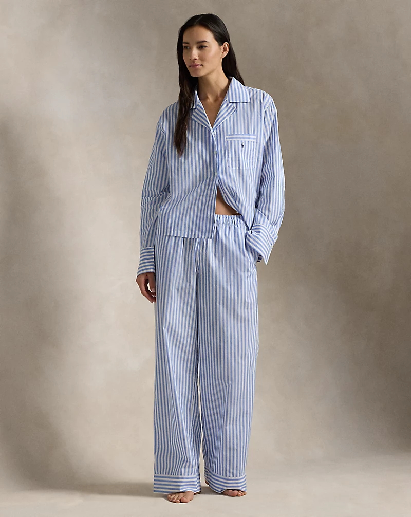Long-Sleeve Poplin Pajama Set