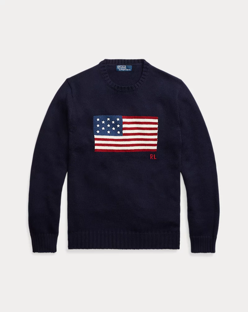 Flag Cotton Crewneck Sweater