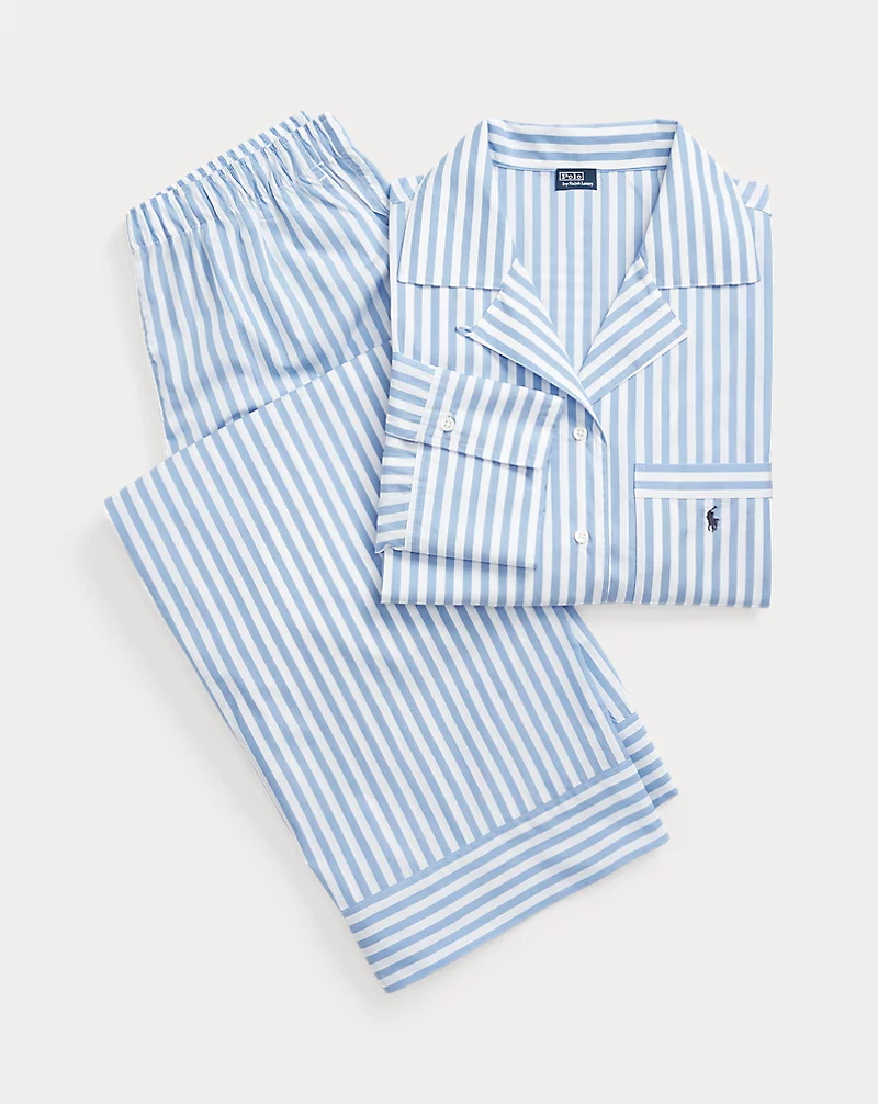 Long-Sleeve Poplin Pajama Set