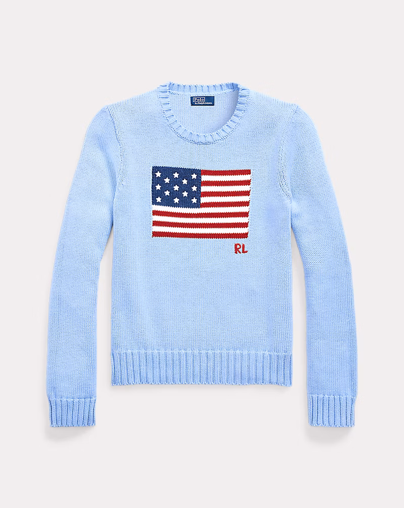 Flag Cotton Crewneck Sweater