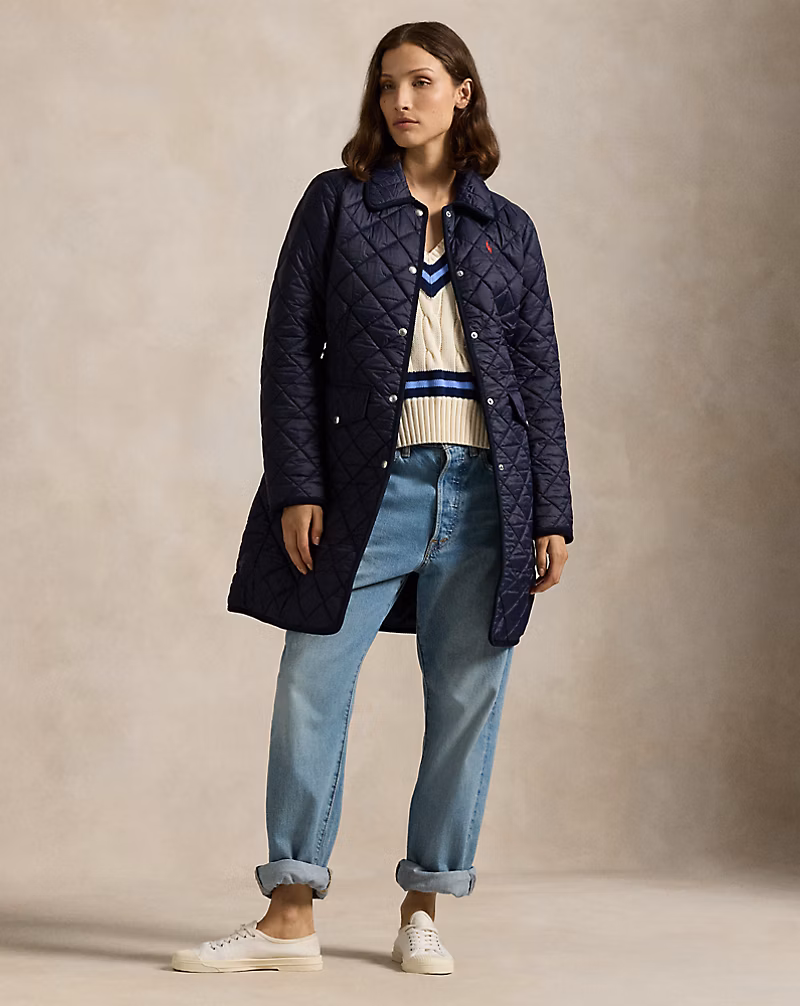 Water-Repellent Quilted Coat