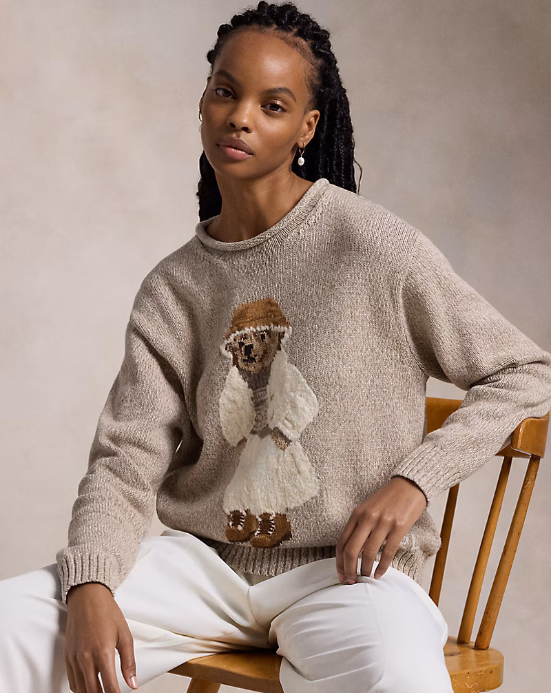 Polo Bear Cotton Roll-Neck Sweater