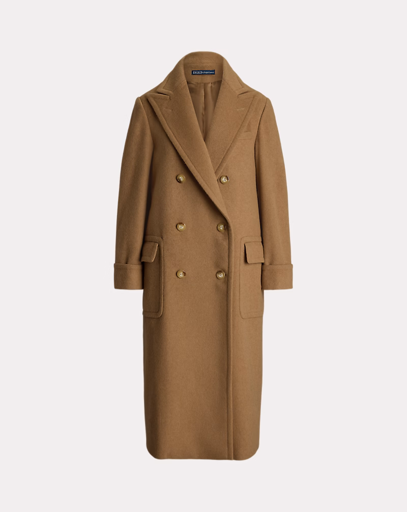Camel-Hair Long Polo Coat