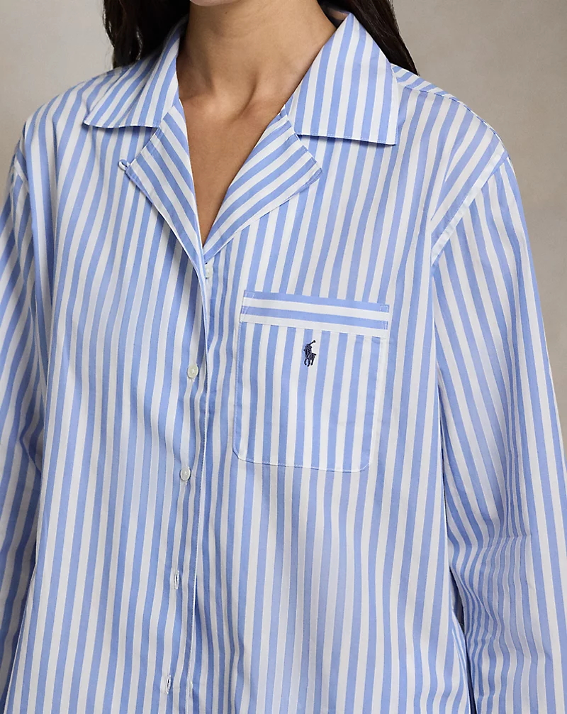 Long-Sleeve Poplin Pajama Set