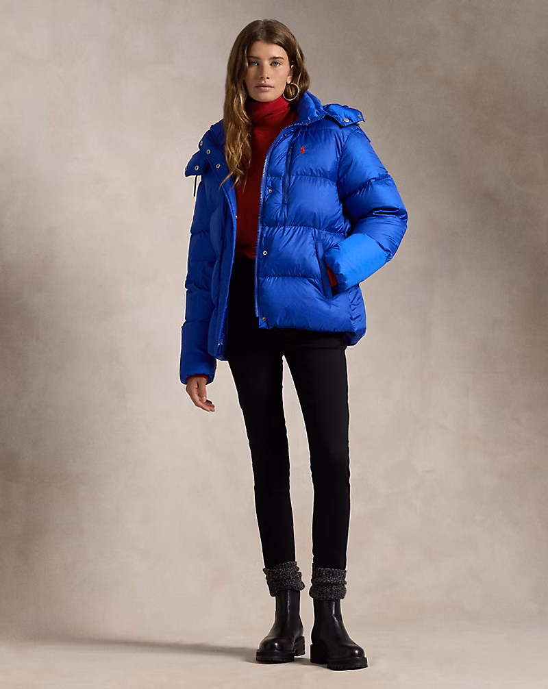 Water-Repellent Quilted Down Jacket