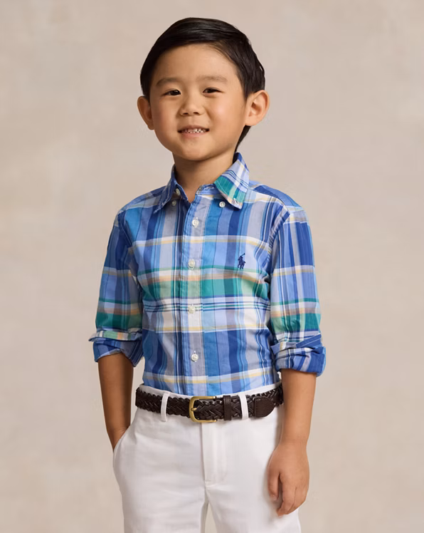 Plaid Cotton Poplin Shirt