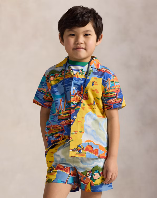 Riviera-Print Cotton Camp Shirt