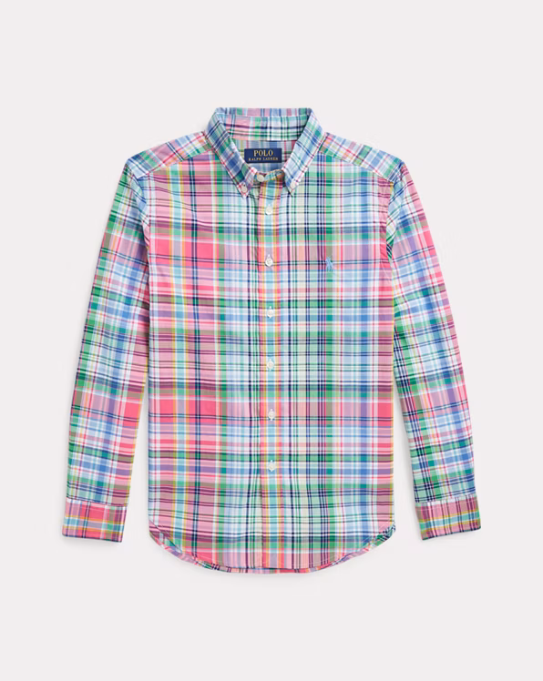 Plaid Cotton Poplin Shirt