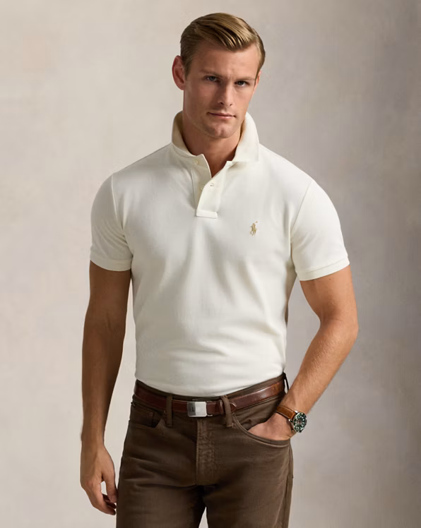 Custom Slim Fit Mesh Polo Shirt
