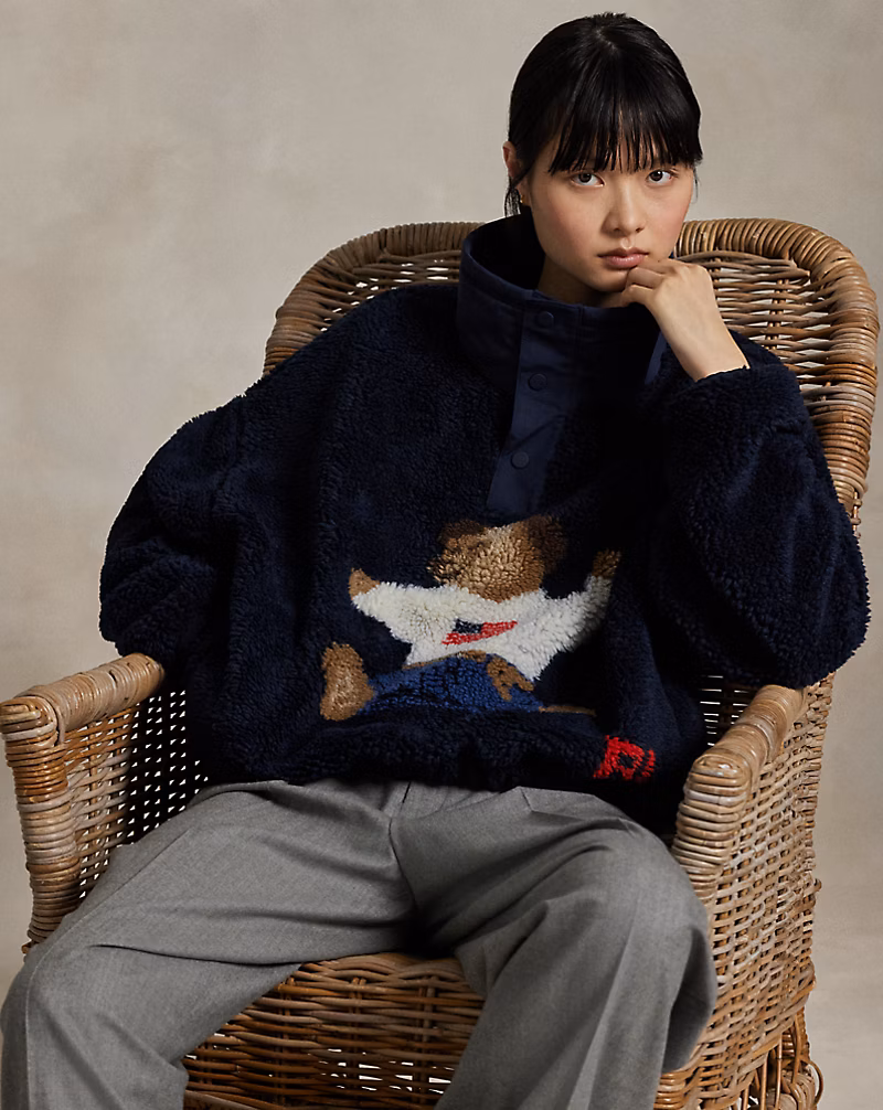 Polo Bear High-Pile Fleece Mockneck